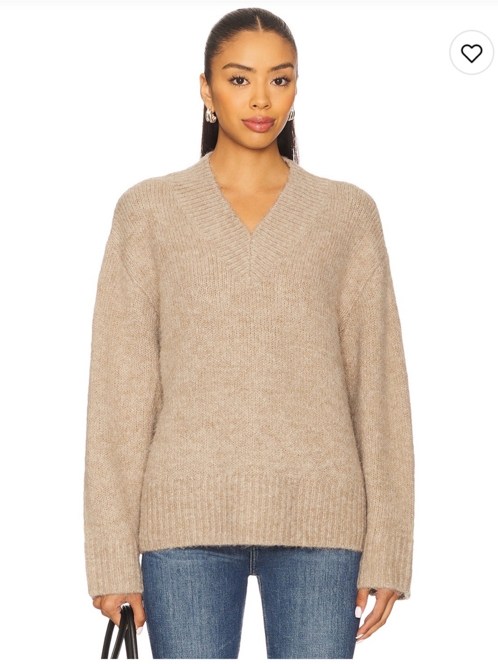 pistola Talia Chunky V-Neck Long Sleeve Sweater